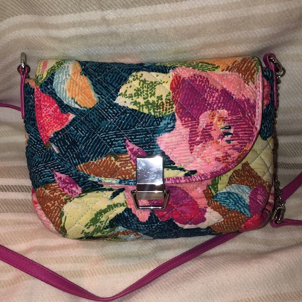 Vera Bradley Superbloom Print Floral Quilted Small Crossbody Bag Purse - Picture 3 of 15